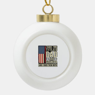Dad Opa Vintage Patriotisches Familien-Shirt Desig Keramik Kugel-Ornament