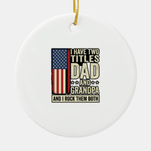 Dad Opa Vintage Patriotisches Familien-Shirt Desig Keramik Ornament