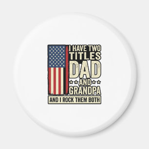 Dad Opa Vintage Patriotisches Familien-Shirt-Desig Magnet