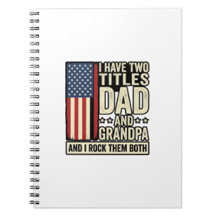 Dad Opa Vintage Patriotisches Familien-Shirt Desig Notizblock