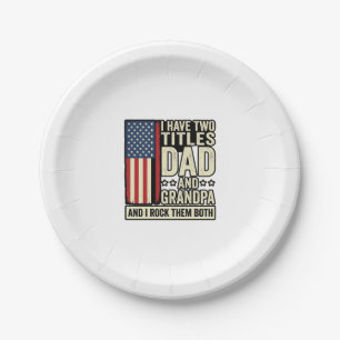 Dad Opa Vintage Patriotisches Familien-Shirt-Desig Pappteller