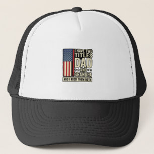 Dad Opa Vintage Patriotisches Familien-Shirt Desig Truckerkappe