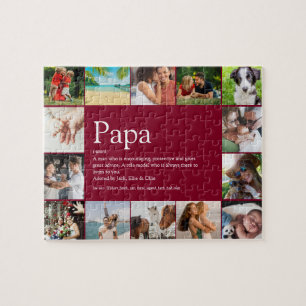 Dad Papa Father Definition 14 Photo Fun Burgundy Puzzle