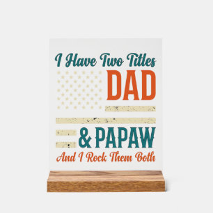 Dad Papaw Vintage Patriotisches Familien-Shirt Des Acrylschild
