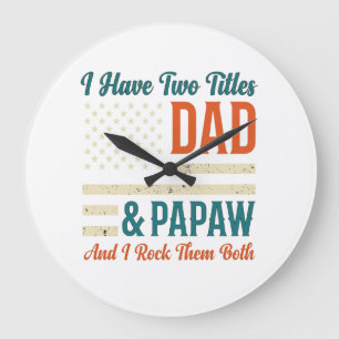 Dad Papaw Vintage Patriotisches Familien-Shirt Des Große Wanduhr