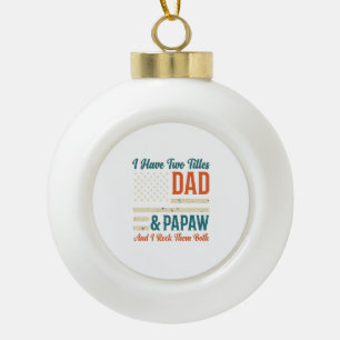 Dad Papaw Vintage Patriotisches Familien-Shirt Des Keramik Kugel-Ornament