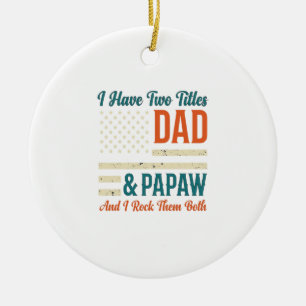 Dad Papaw Vintage Patriotisches Familien-Shirt Des Keramik Ornament