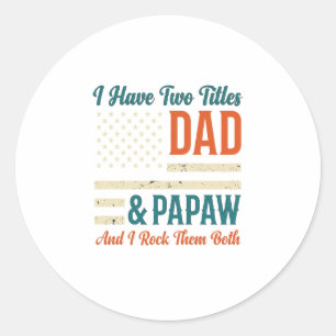 Dad Papaw Vintage Patriotisches Familien-Shirt Des Runder Aufkleber
