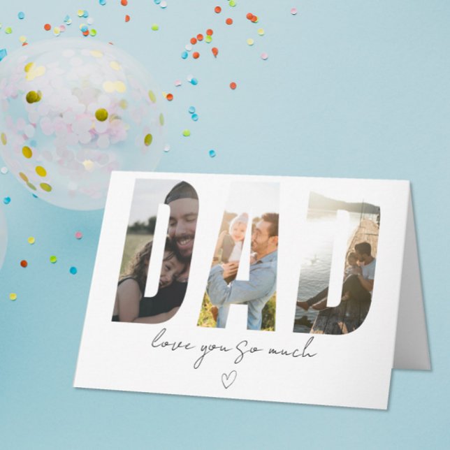 DAD Photo Collage Card – Custom Message Dankeskarte (Von Creator hochgeladen)