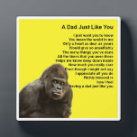 Dad Poem Plate - Gorilla Design Fotoplatte<br><div class="desc">A great gift for a special dad who likes gorillas.</div>