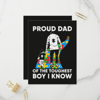 Dad Puzzle Autism Awareness Gift for Birthday Einladungspostkarte