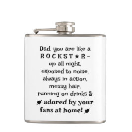 Dad Rockstar 6oz Flask, Birthday Gift From Baby,   Flachmann