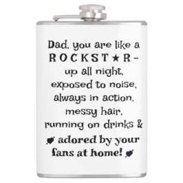 Dad Rockstar 8oz Flask, Birthday Gift From Kids,   Flachmann