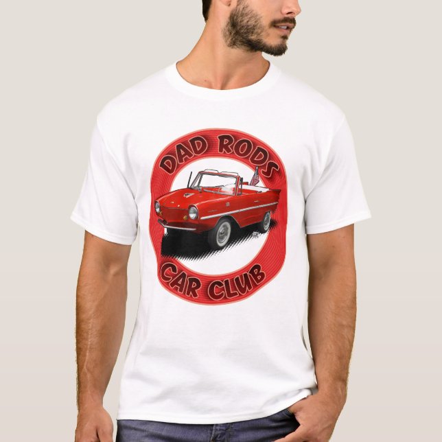Dad Rods Car Club Red Bel Amphibious Car T-Shirt (Vorderseite)