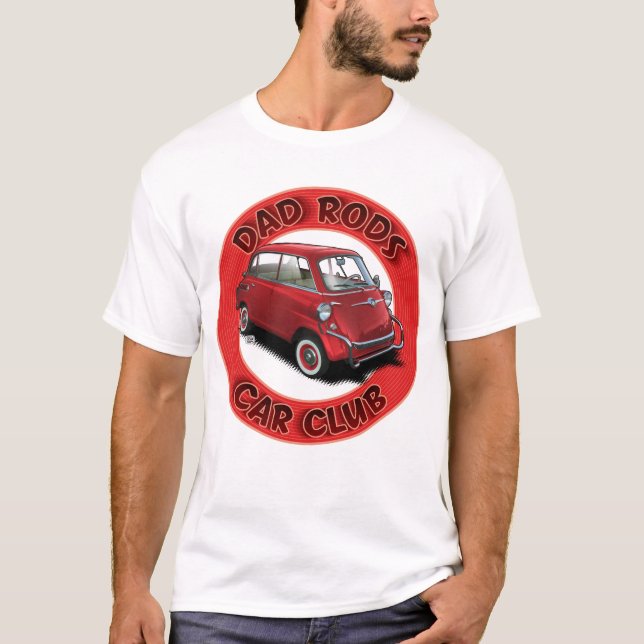 Dad Rods Car Club Red Bubble Car T-Shirt (Vorderseite)