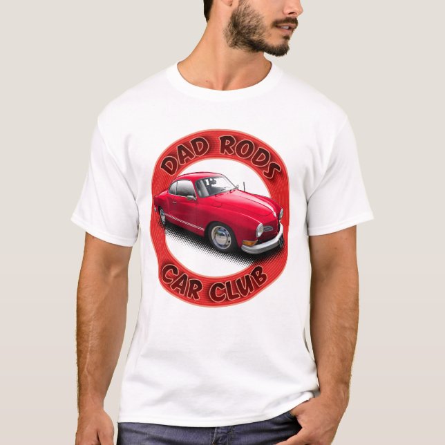 Dad Rods Car Club Red Ghia Car T-Shirt (Vorderseite)