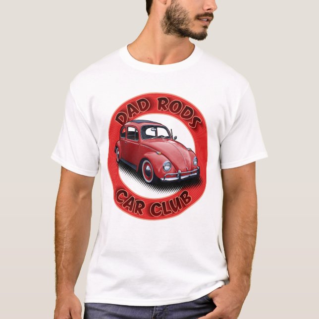 Dad Rods Car Club Red People's Car T-Shirt (Vorderseite)