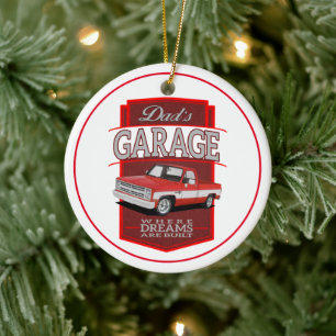 Dad’s Classic Garage Truck Keramik Ornament