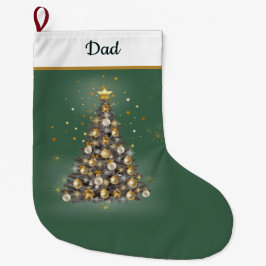 Dad’s Green Christmas Stocking – Classic Design Großer Weihnachtsstrumpf