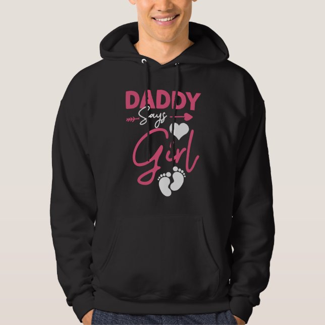 Dad says Girl baby matching family Hoodie (Vorderseite)