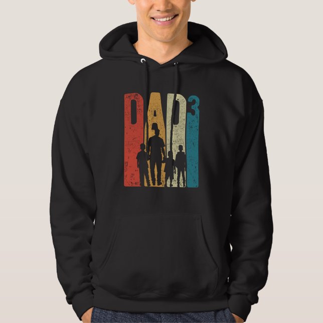 Dad Squared Father s Day Three Boys Three Sons Fat Hoodie (Vorderseite)