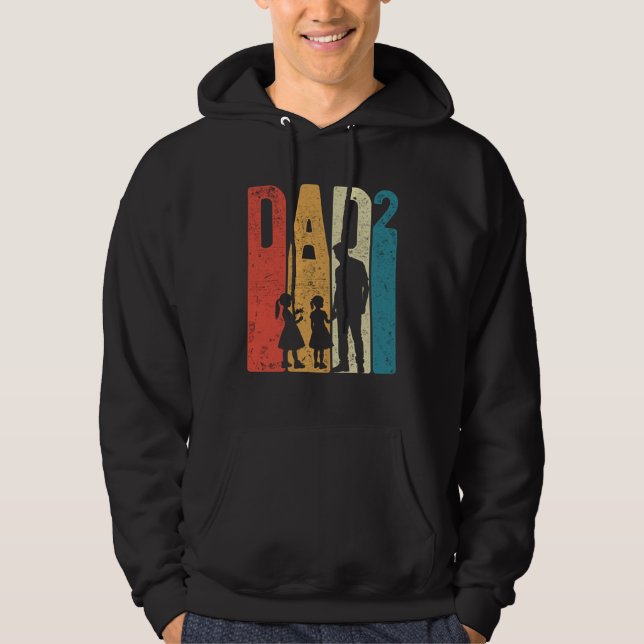 Dad Squared Father s Day Two Girls Two Daughters F Hoodie (Vorderseite)