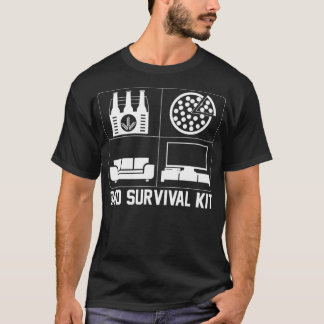 Dad Survival Kit Beer Pizza Couch TV Graphic T-Shirt