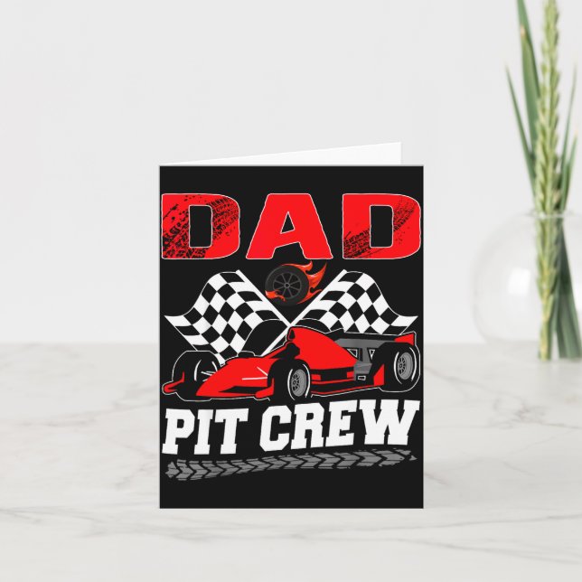 Dad T Crew Racing Family Race Car Birthday Boy  Karte (Vorderseite)