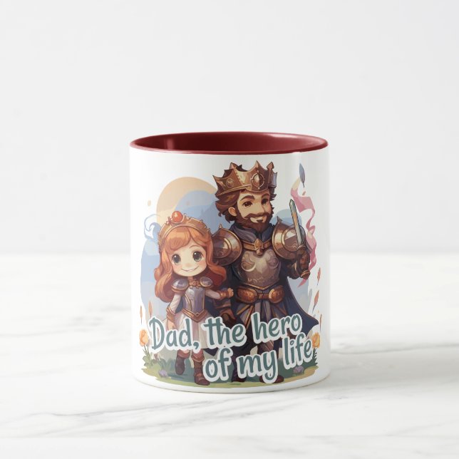 Dad, the hero of my life tasse (Zentrum)