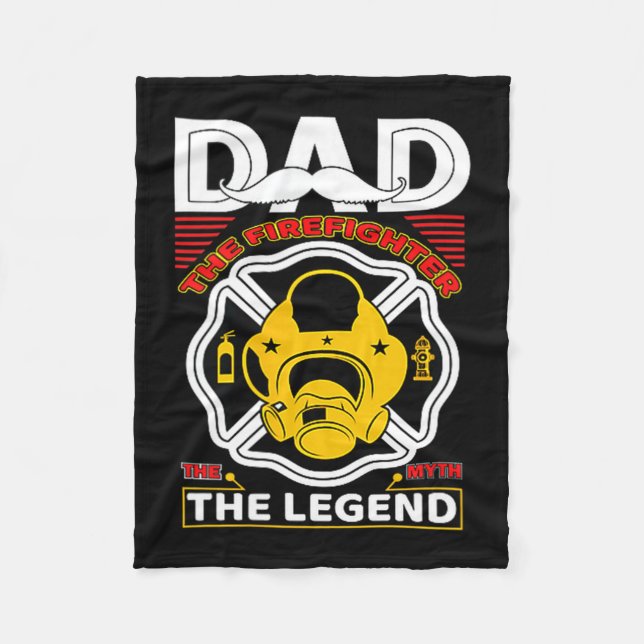 Dad The Myth Legend Fireman Gift Proud Firefighter Fleecedecke (Vorderseite)