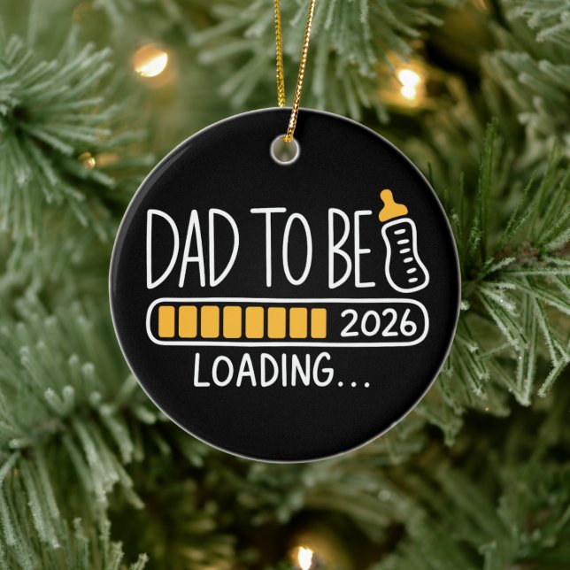 Dad To Be 2026 Promoted to Daddy New Father  Keramik Ornament (Baum)