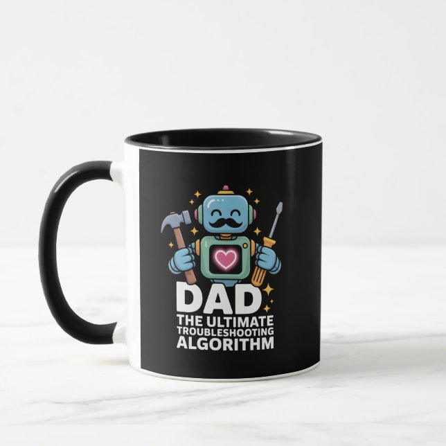 Dad Ultimativer Fehlerbehebungsalgorithmus-Roboter Tasse (Links)