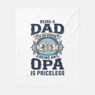 Dad und Opa Vintage Fist Bump Shirt Design_1 Fleecedecke