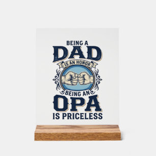 Dad und Opa Vintage Fist Bump T-Shirt Design_1 Acrylschild