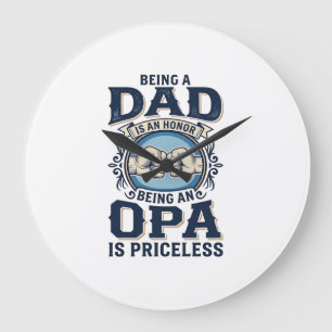 Dad und Opa Vintage Fist Bump T-Shirt Design_1 Große Wanduhr