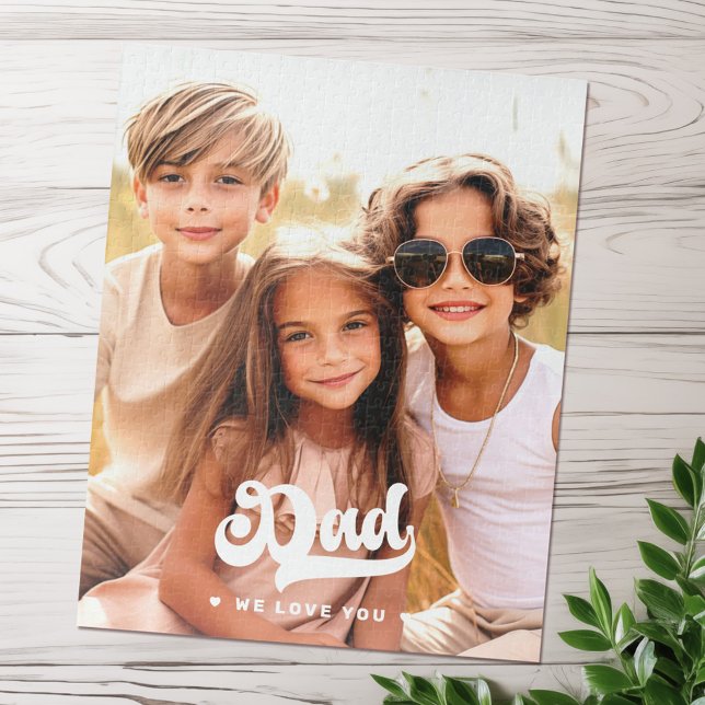 Dad we love you photo hearts text fathers day puzzle (Dad we love you photo hearts text fathers day jigsaw puzzle)