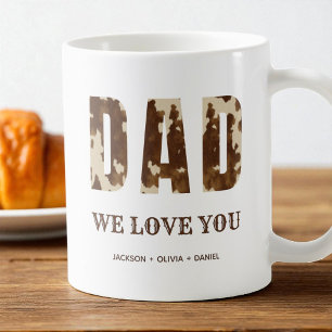 Dad wir lieben dich Brown Typography Western Count Kaffeetasse
