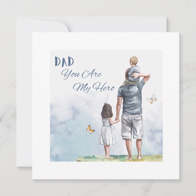 Dad You Are My Hero Feiertagskarte (Vorderseite)