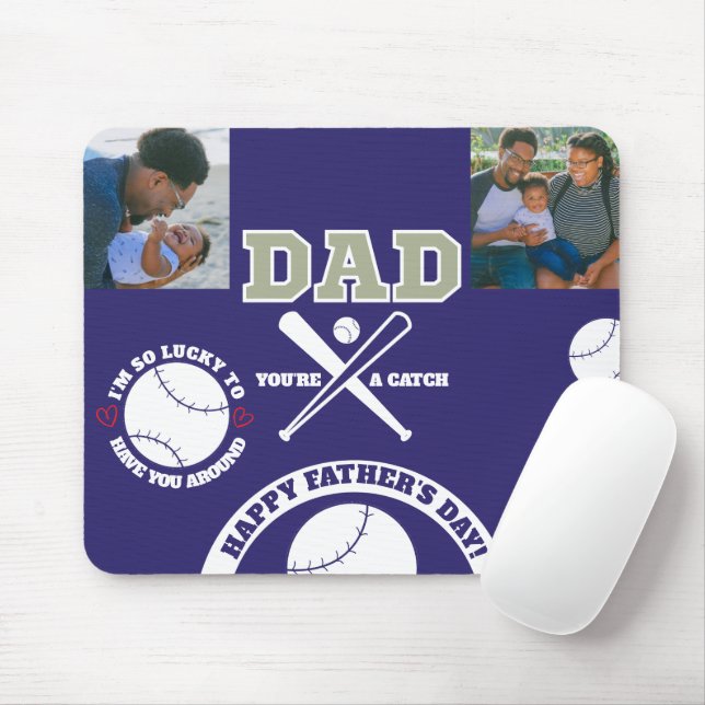 Dad You're A Catch Father's Day Mousepad (Mit Mouse)