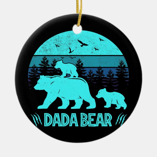 Dada Bear 2 Cubs Daddy Daddy von Twin Family Match Keramik Ornament (Vorne)