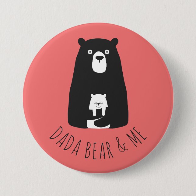 DADA BEAR & ME | Vater Kids Daughter Son Dada Bear Button (Vorderseite)