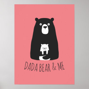 DADA BEAR & ME   Vater Kids Daughter Son Dada Bear Poster