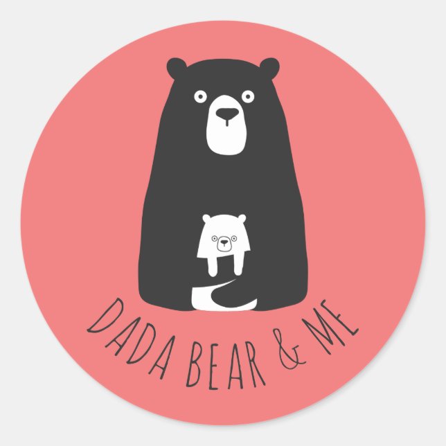 DADA BEAR & ME | Vater Kids Daughter Son Dada Bear Runder Aufkleber (Vorderseite)