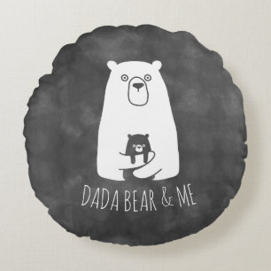 DADA BEAR & ME Vater Kids Daughter Son Dada Bear Rundes Kissen