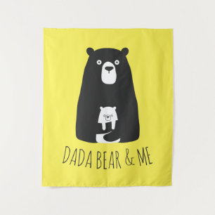 DADA BEAR & ME Vater Kids Daughter Son Dada Bear Wandteppich