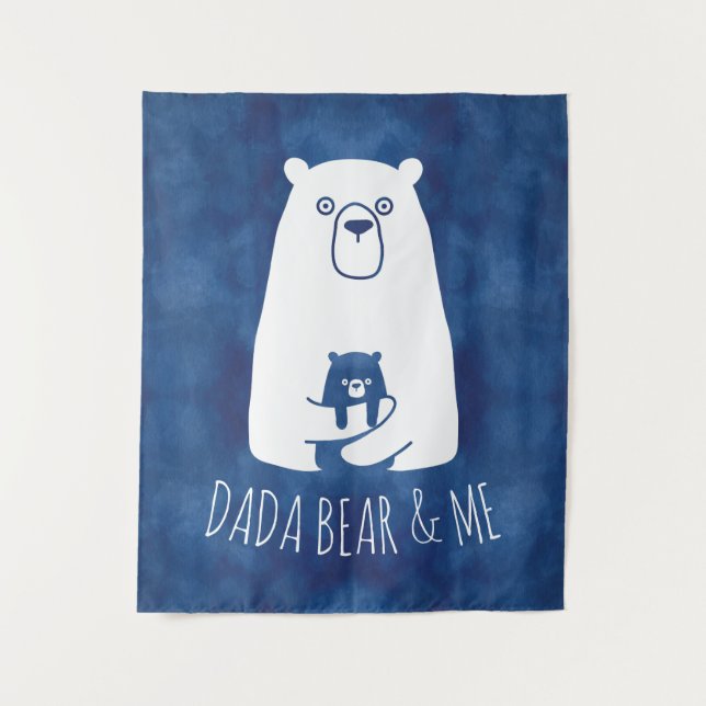 DADA BEAR & ME | Vater Kids Daughter Son Dada Bear Wandteppich (Vorderseite)