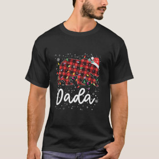 Dada Bear Red Kariert Christmas Pajama Merry Xmas  T-Shirt