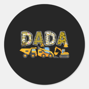 Dada Construction Bagger Kinder passende Familie Runder Aufkleber