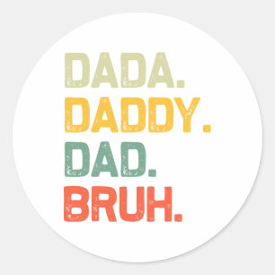 Dada Daddy Papa Bruh Geschenke Männer Lustig Retro Runder Aufkleber