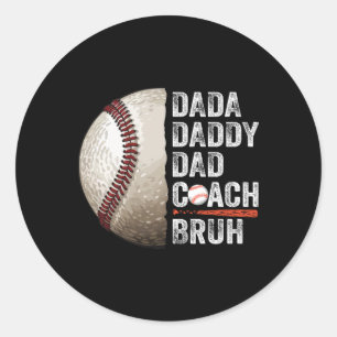 Dada Daddy Papa Bruh Vintage Baseball Trainer Lust Runder Aufkleber